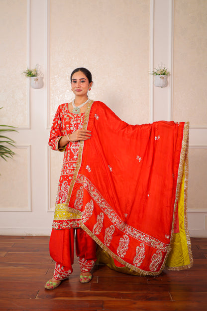 Rust Bloom Patiala Set