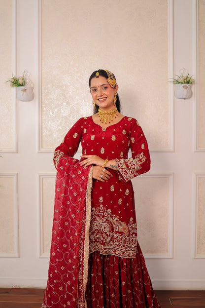 Ruby Peacock Sharkara Set