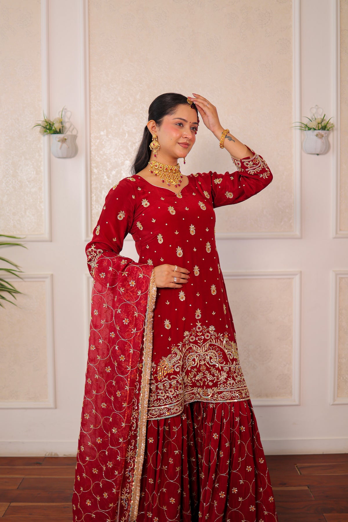 Ruby Peacock Sharkara Set