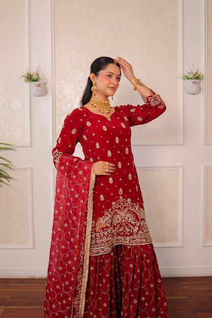 Ruby Peacock Sharkara Set