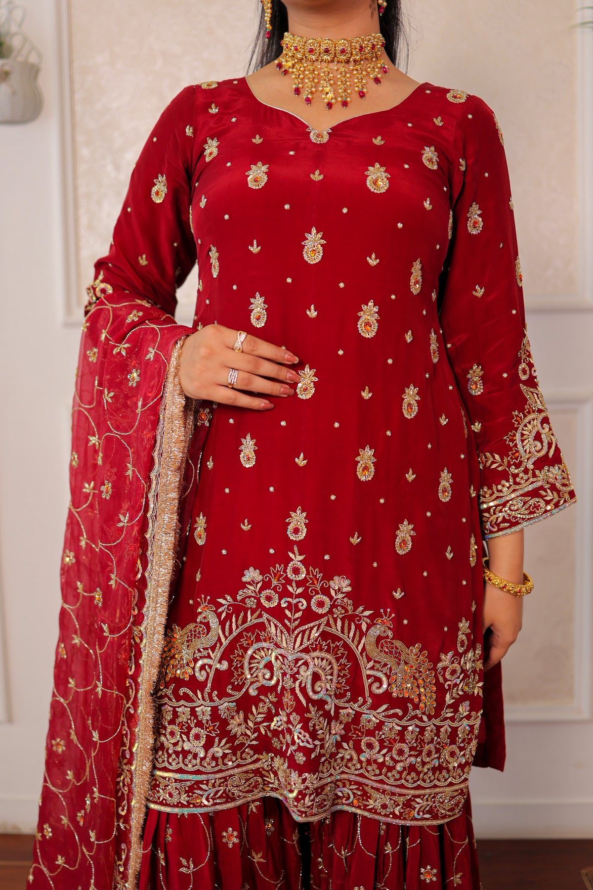 Ruby Peacock Sharkara Set