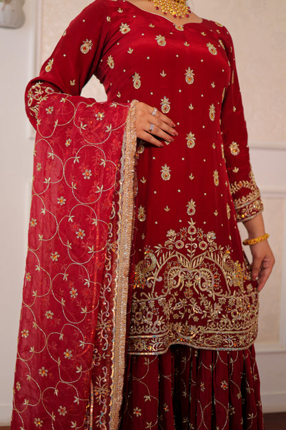 Ruby Peacock Sharkara Set
