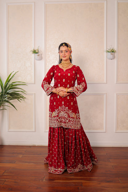 Ruby Peacock Sharkara Set