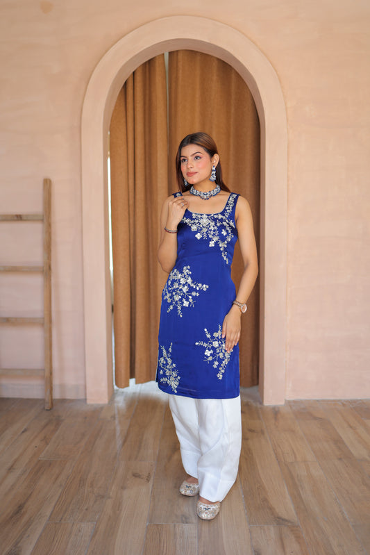 Royal Blue Embroidered Suit