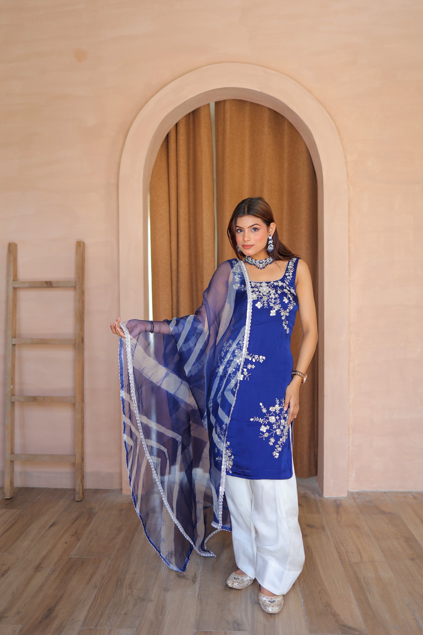 Royal Blue Embroidered Suit