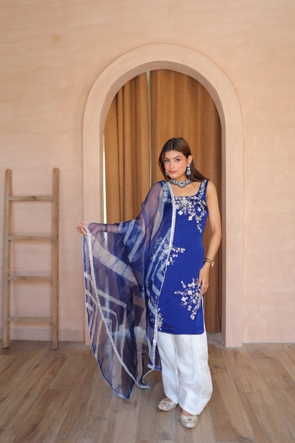 Royal Blue Embroidered Suit