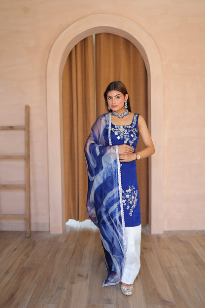 Royal Blue Embroidered Suit