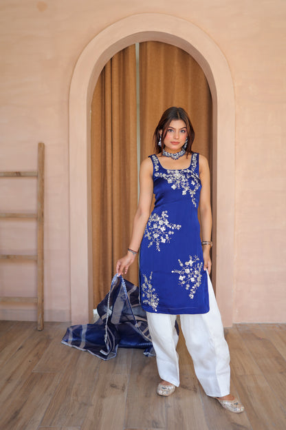 Royal Blue Embroidered Suit