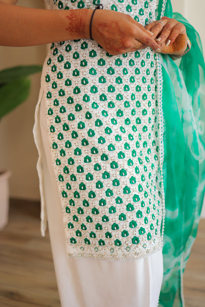 Mint Green Dot Kurta Set