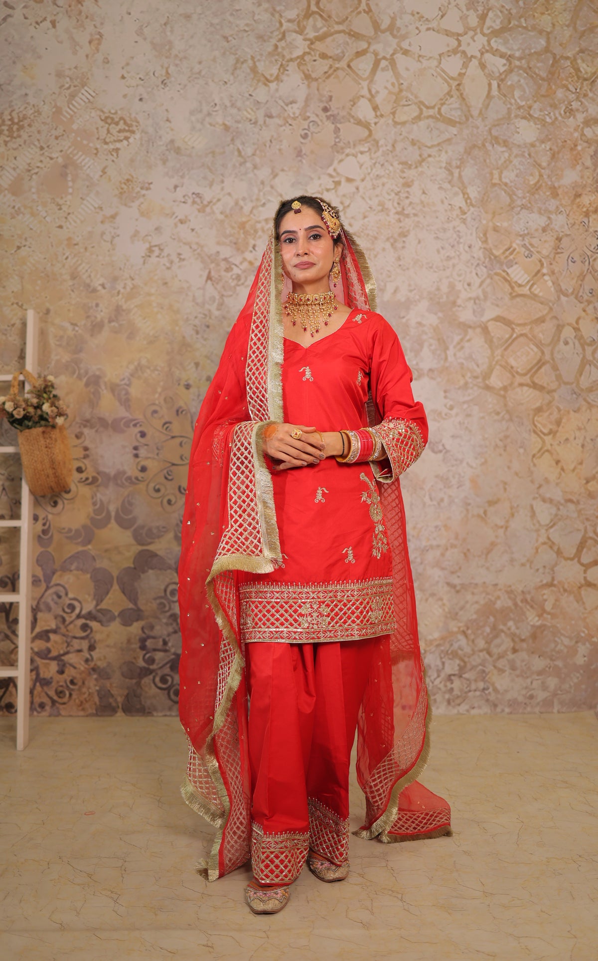 Coral Trellis Punjabi Suit
