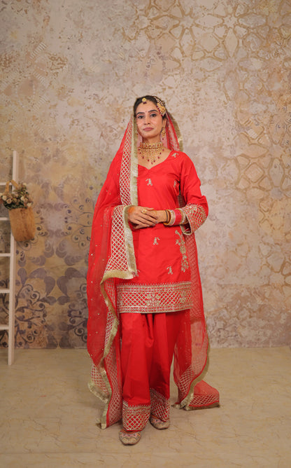 Coral Trellis Punjabi Suit