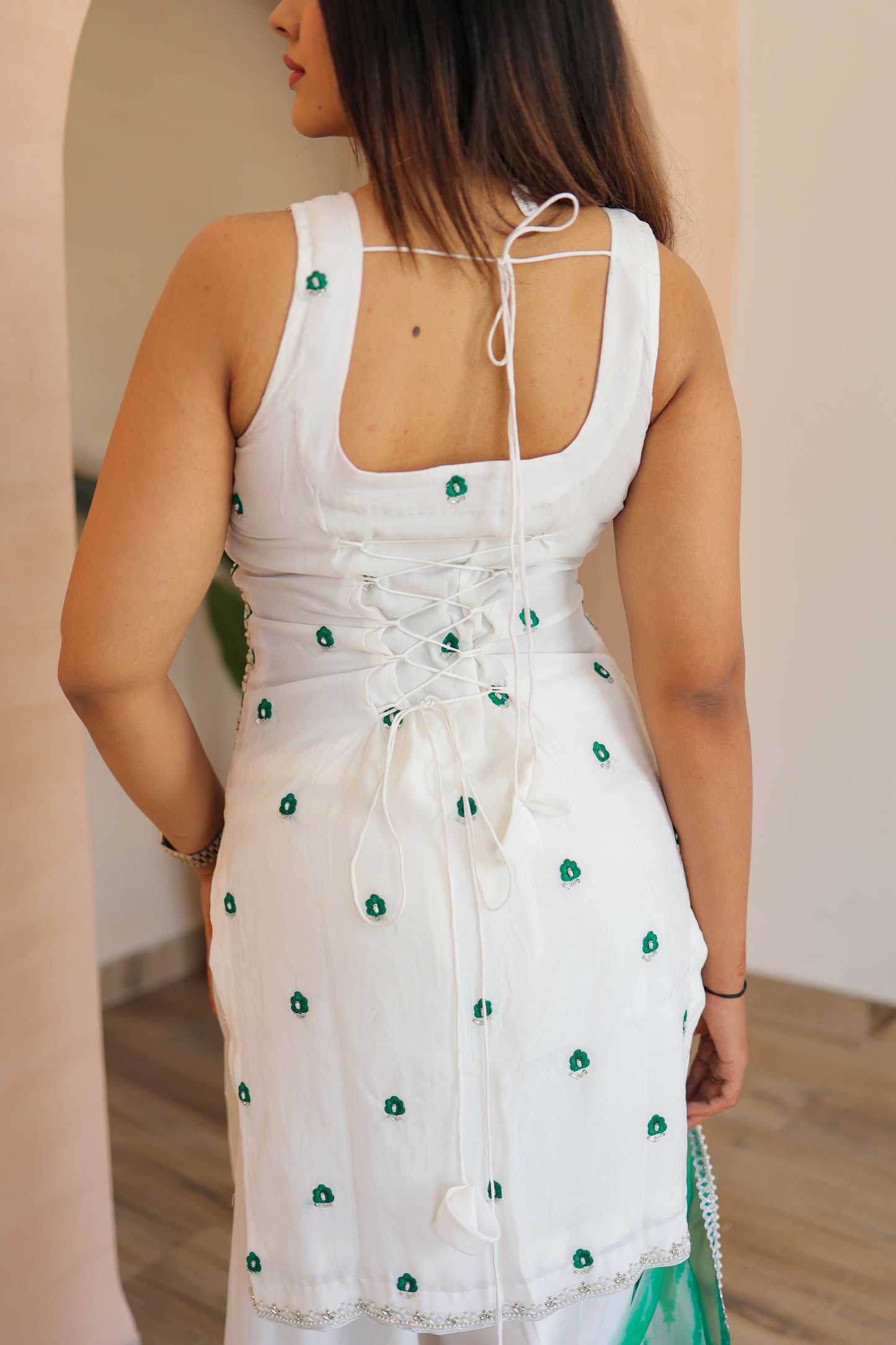 Mint Green Dot Kurta Set