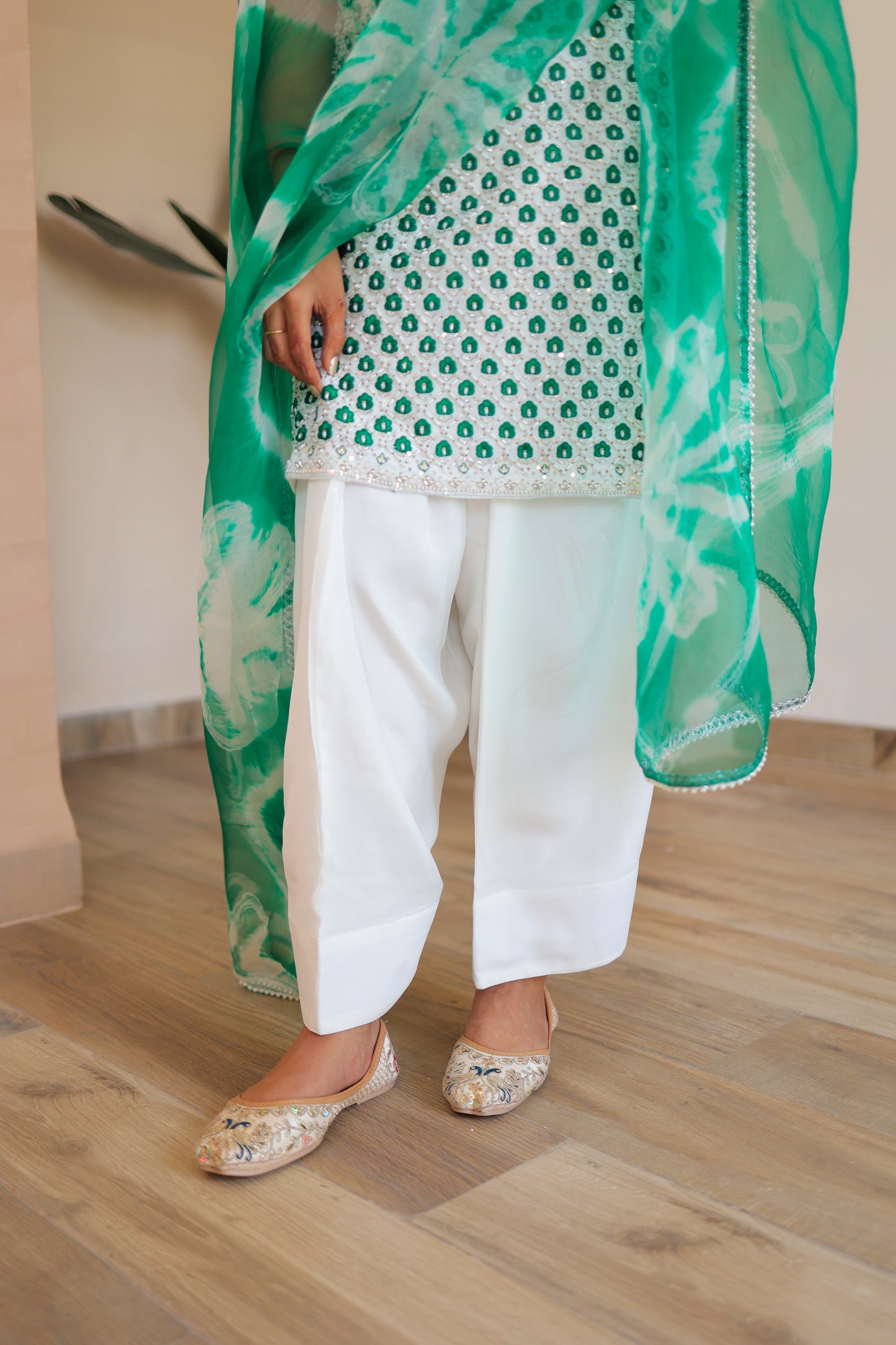 Mint Green Dot Kurta Set