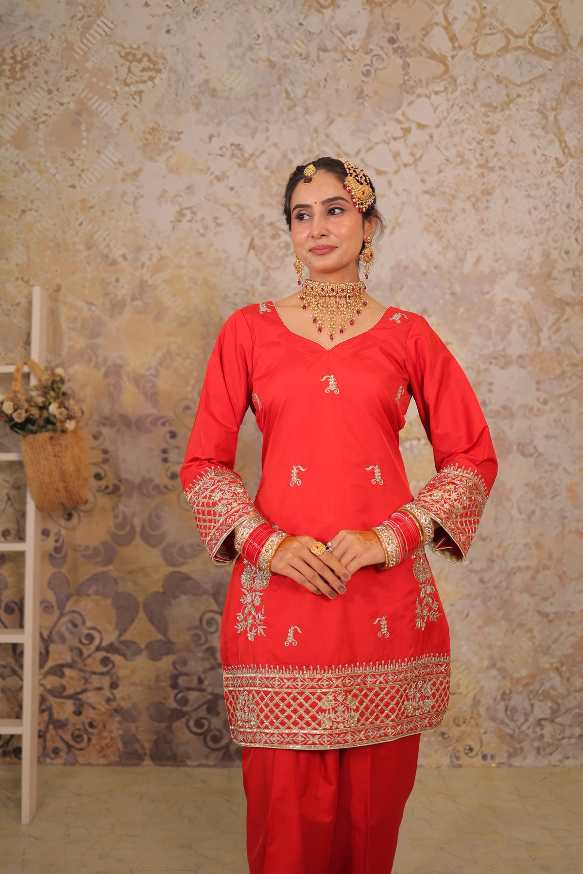 Coral Trellis Punjabi Suit