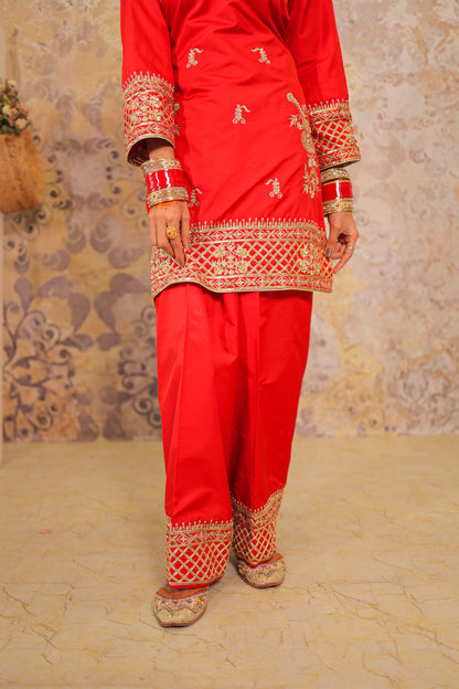 Coral Trellis Punjabi Suit