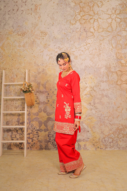 Coral Trellis Punjabi Suit