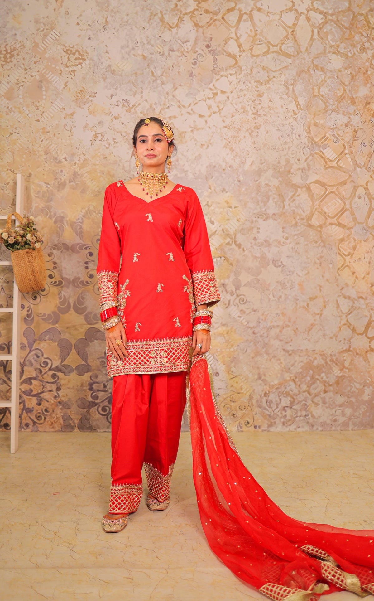 Coral Trellis Punjabi Suit