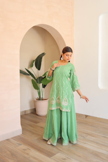 Sage Green Palazzo Suit