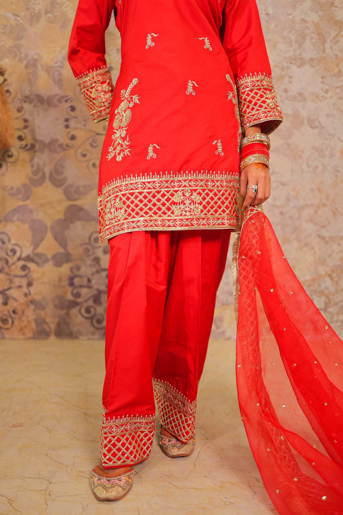 Coral Trellis Punjabi Suit