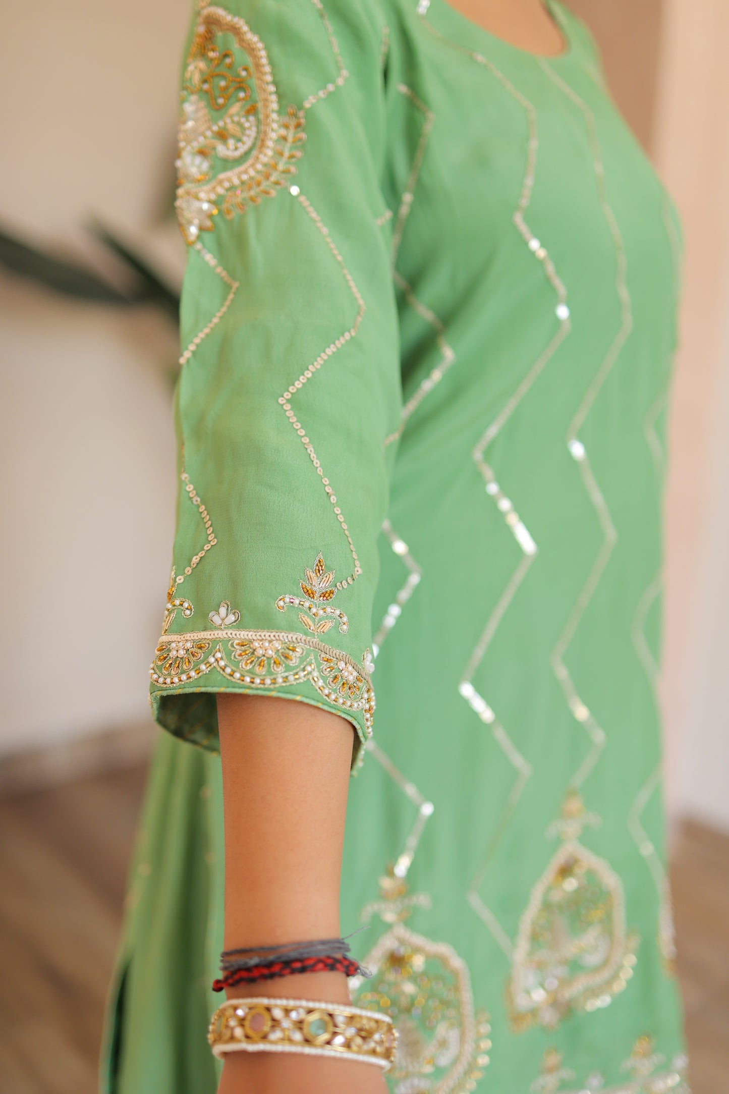 Sage Green Palazzo Suit