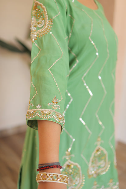 Sage Green Palazzo Suit