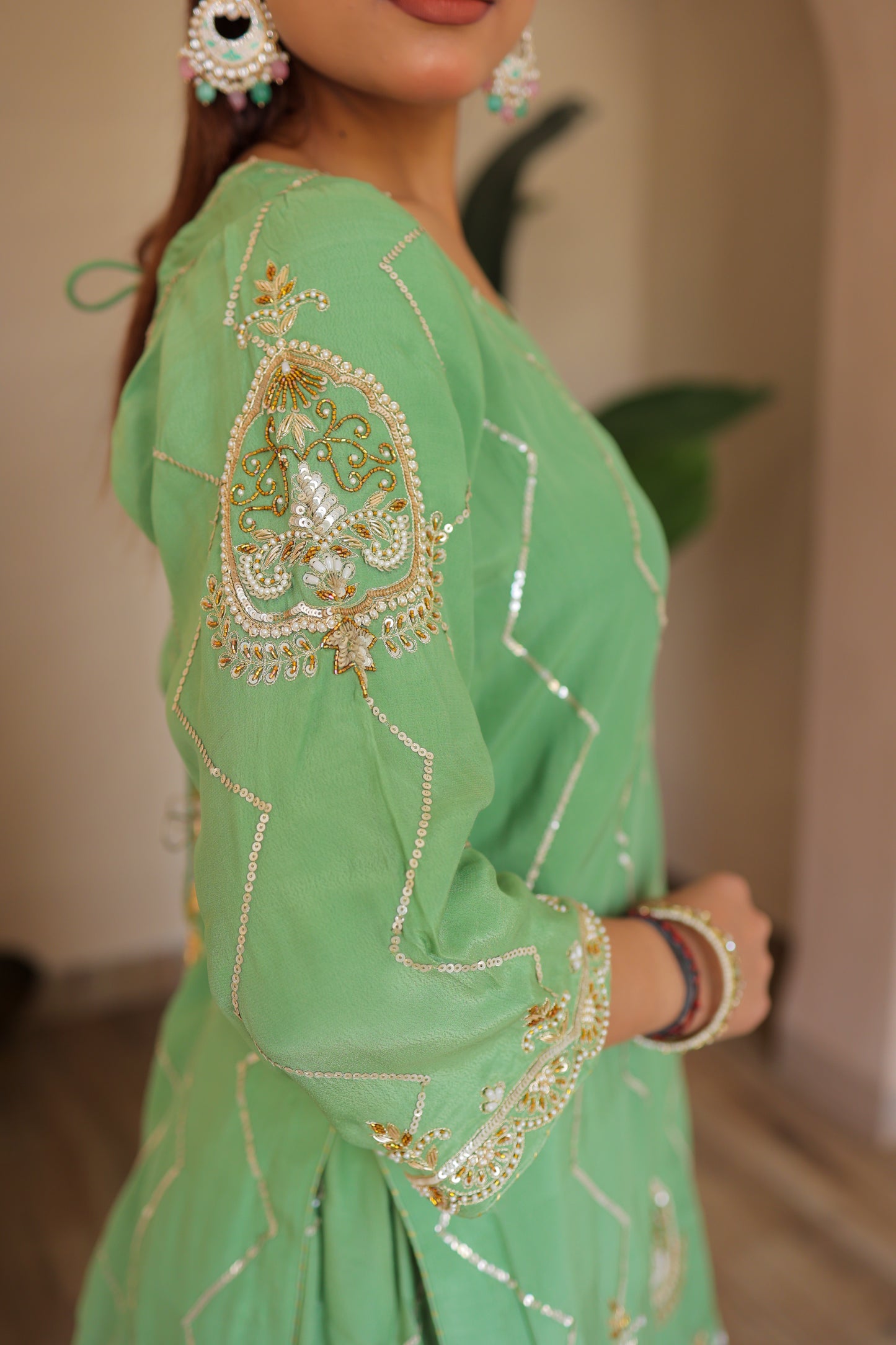 Sage Green Palazzo Suit