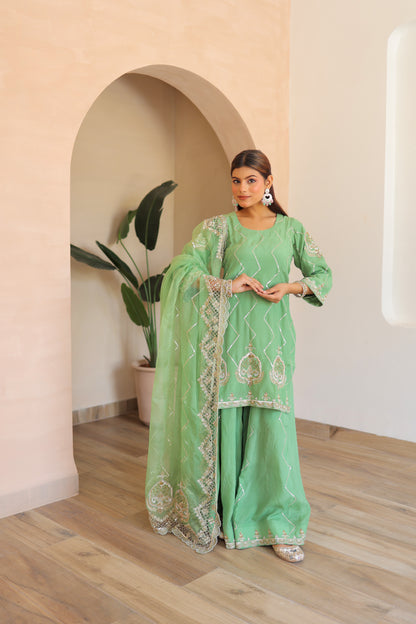 Sage Green Palazzo Suit
