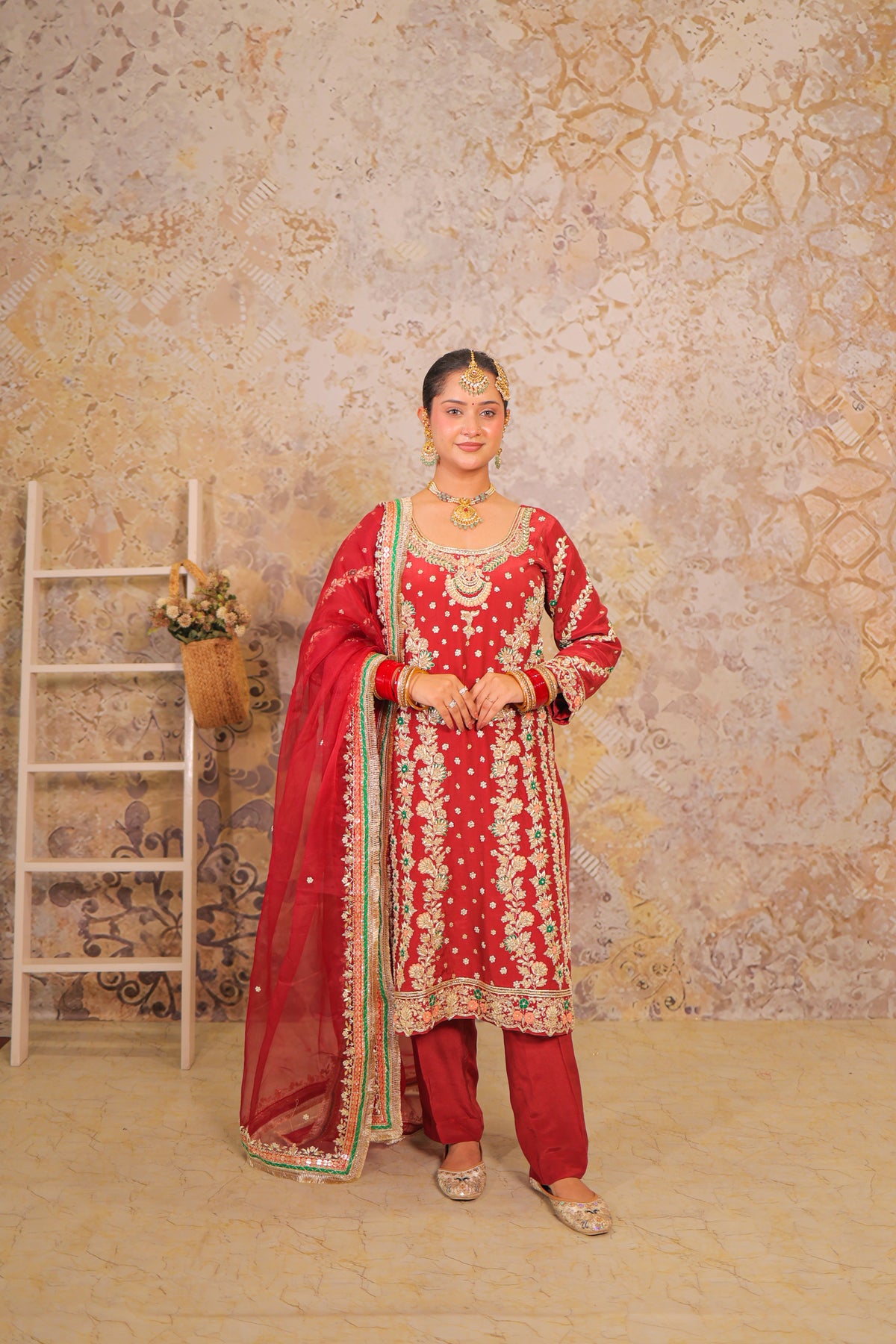 Maroon Meena Vine Suit