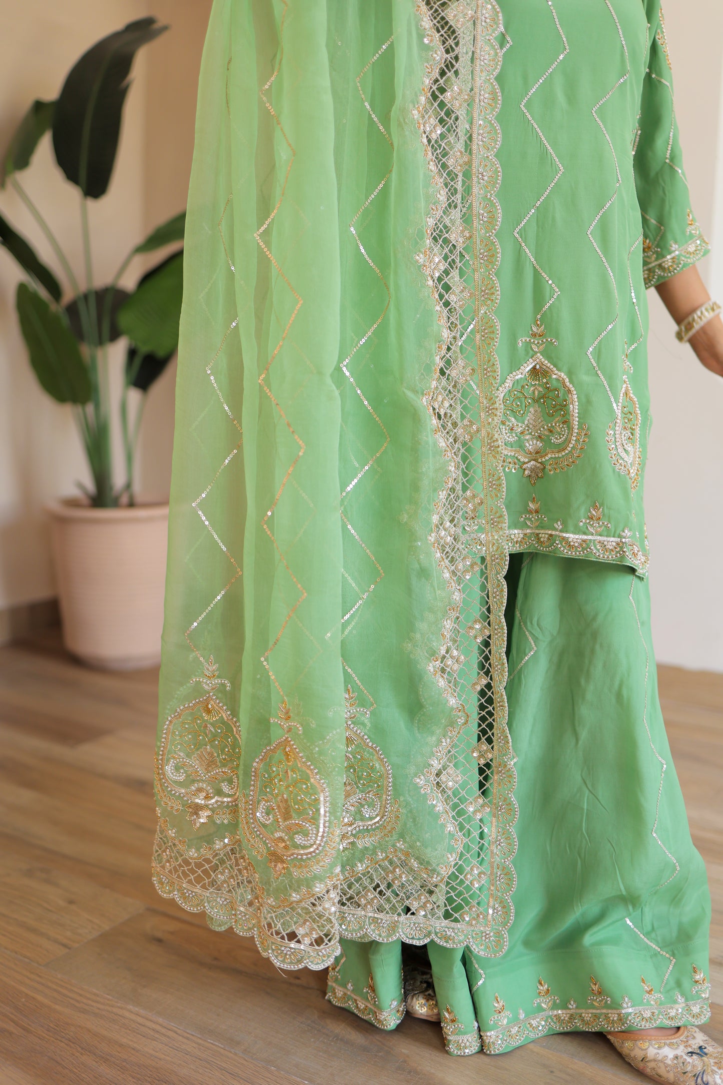 Sage Green Palazzo Suit