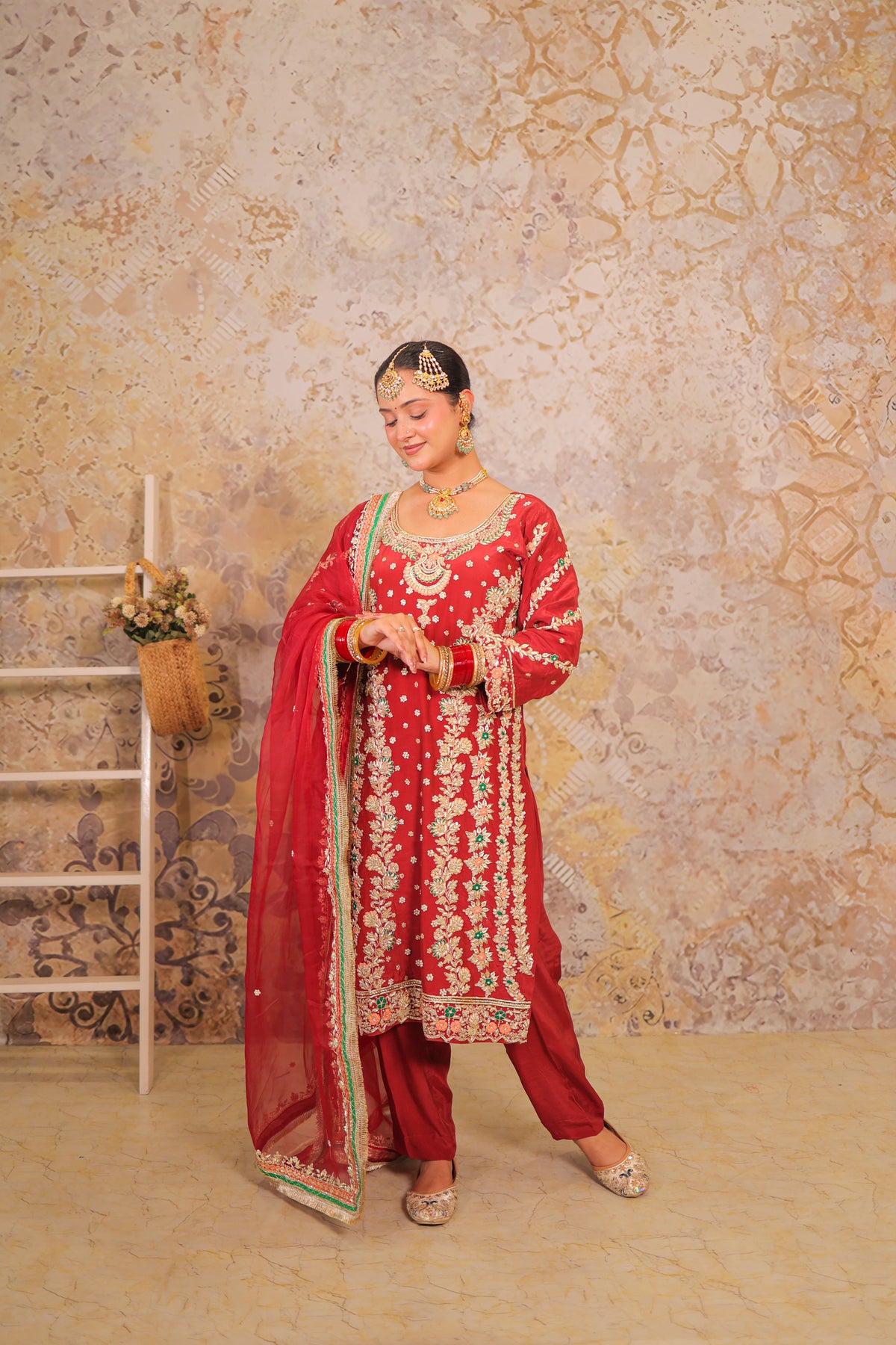 Maroon Meena Vine Suit