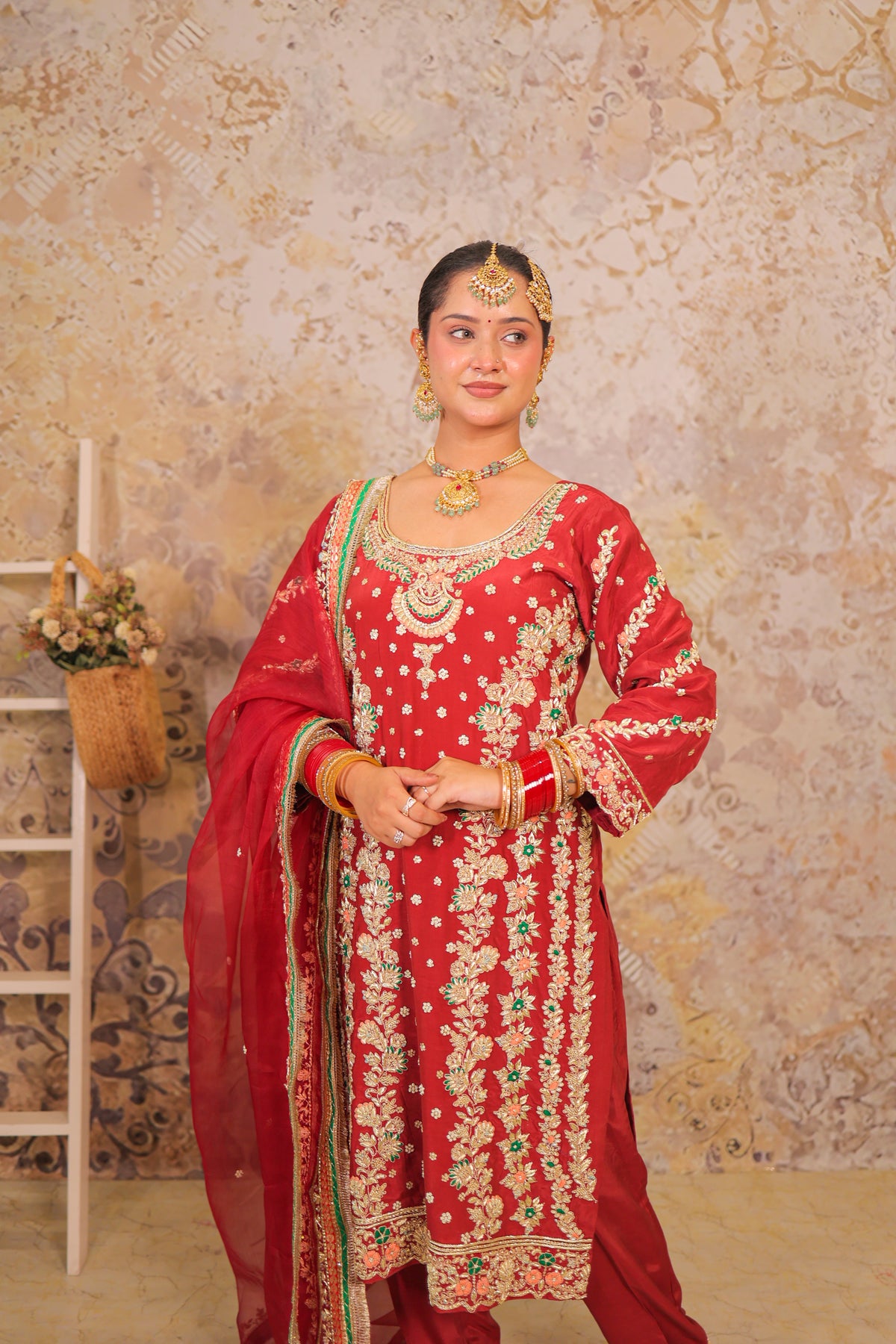 Maroon Meena Vine Suit