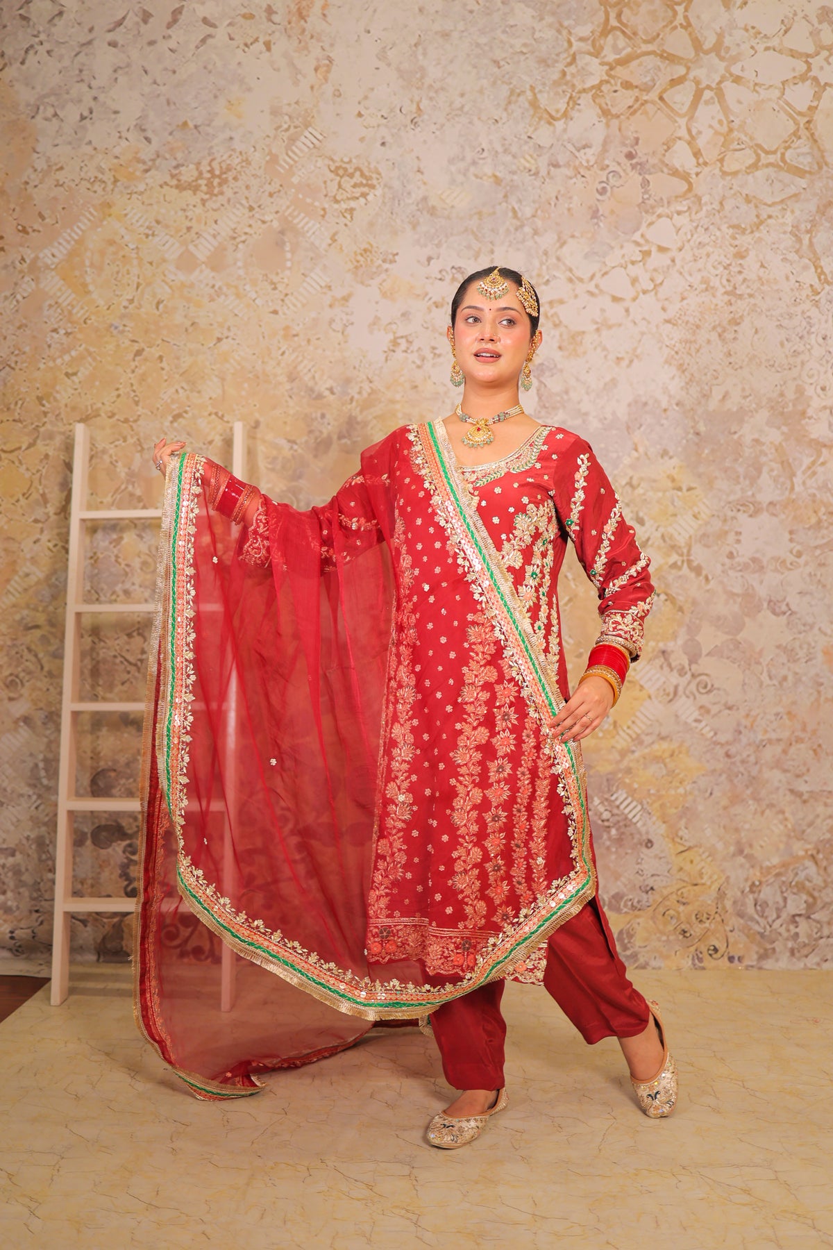 Maroon Meena Vine Suit