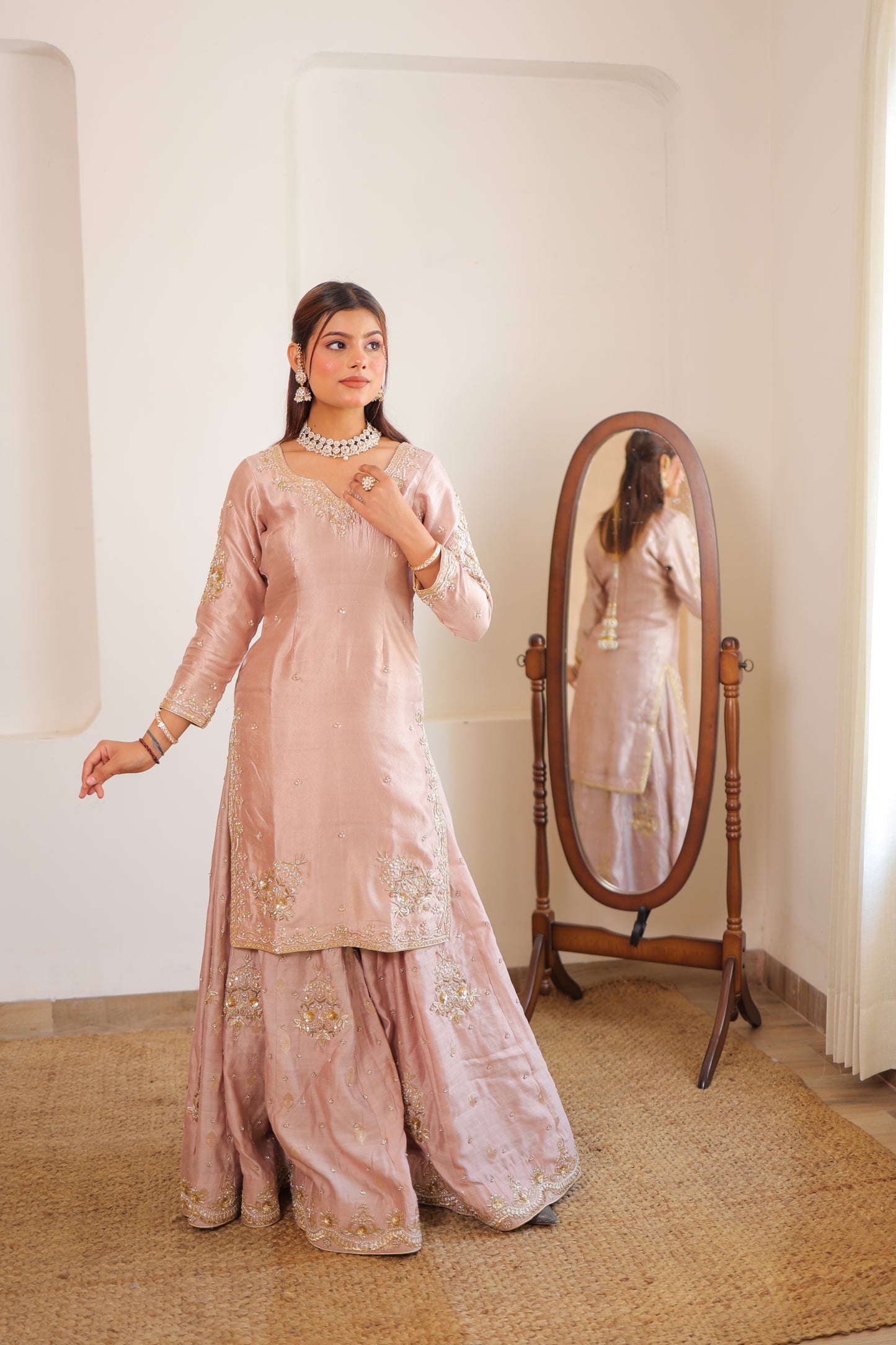 Blush Pink Sharara Set