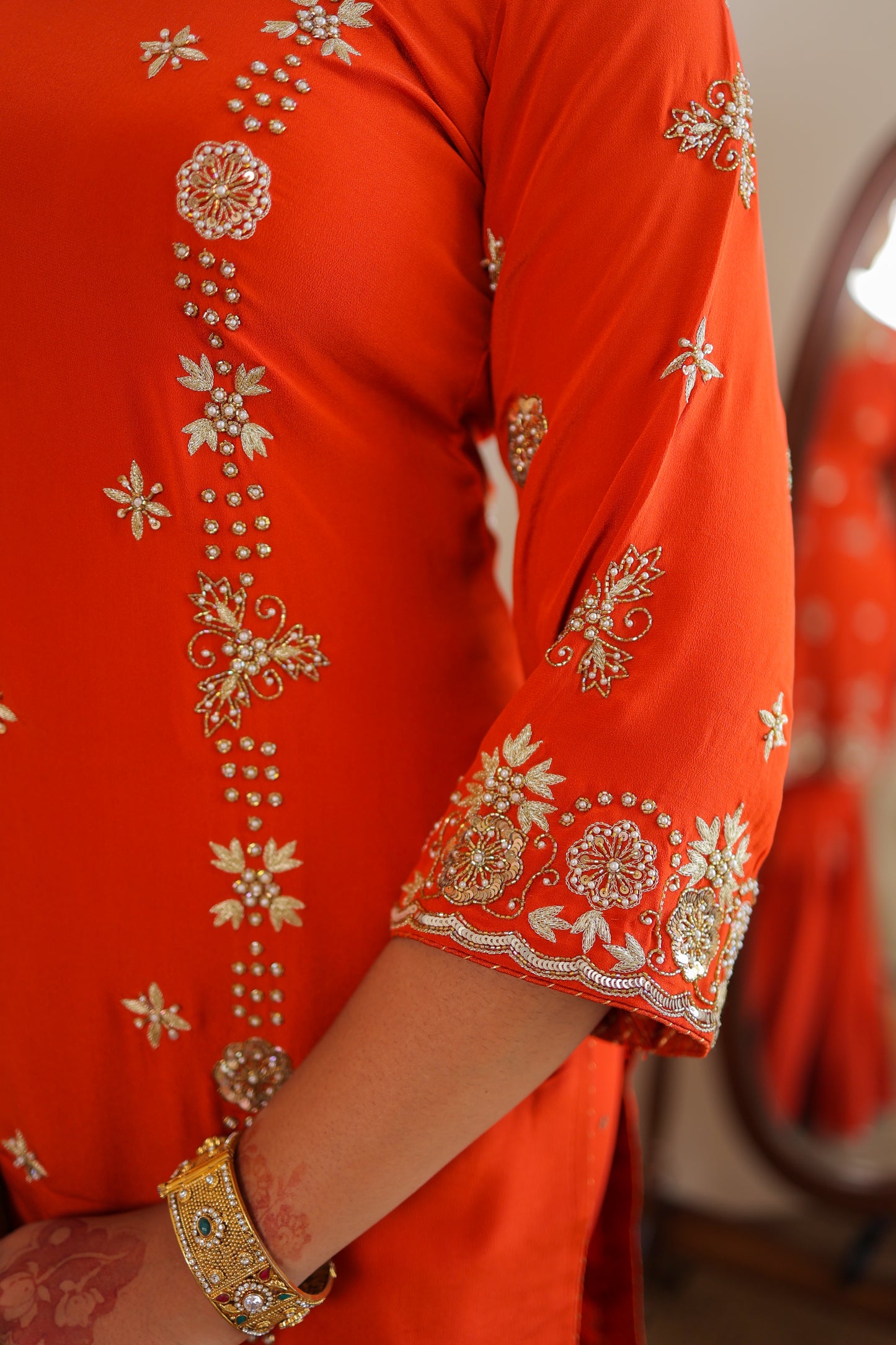 Flame Orange Gharara Suit