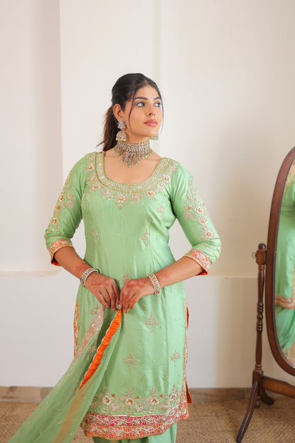 Pistachio Green Pant Suit