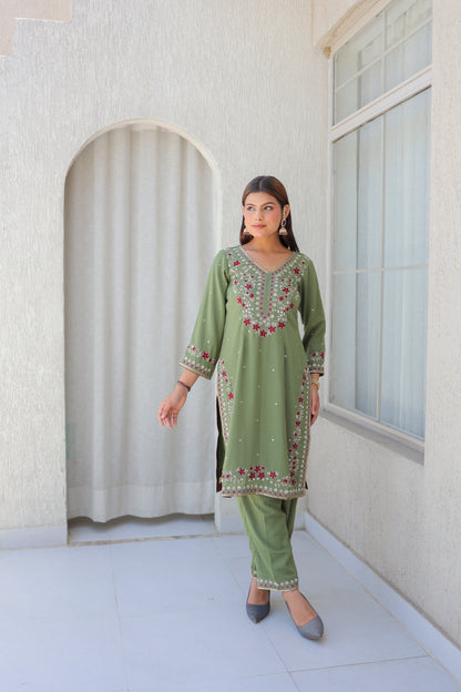 Sage Straight Kurta Set