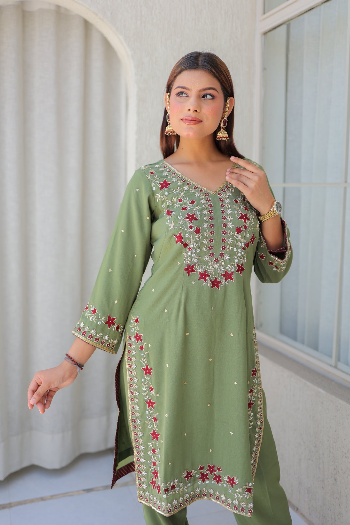 Sage Straight Kurta Set