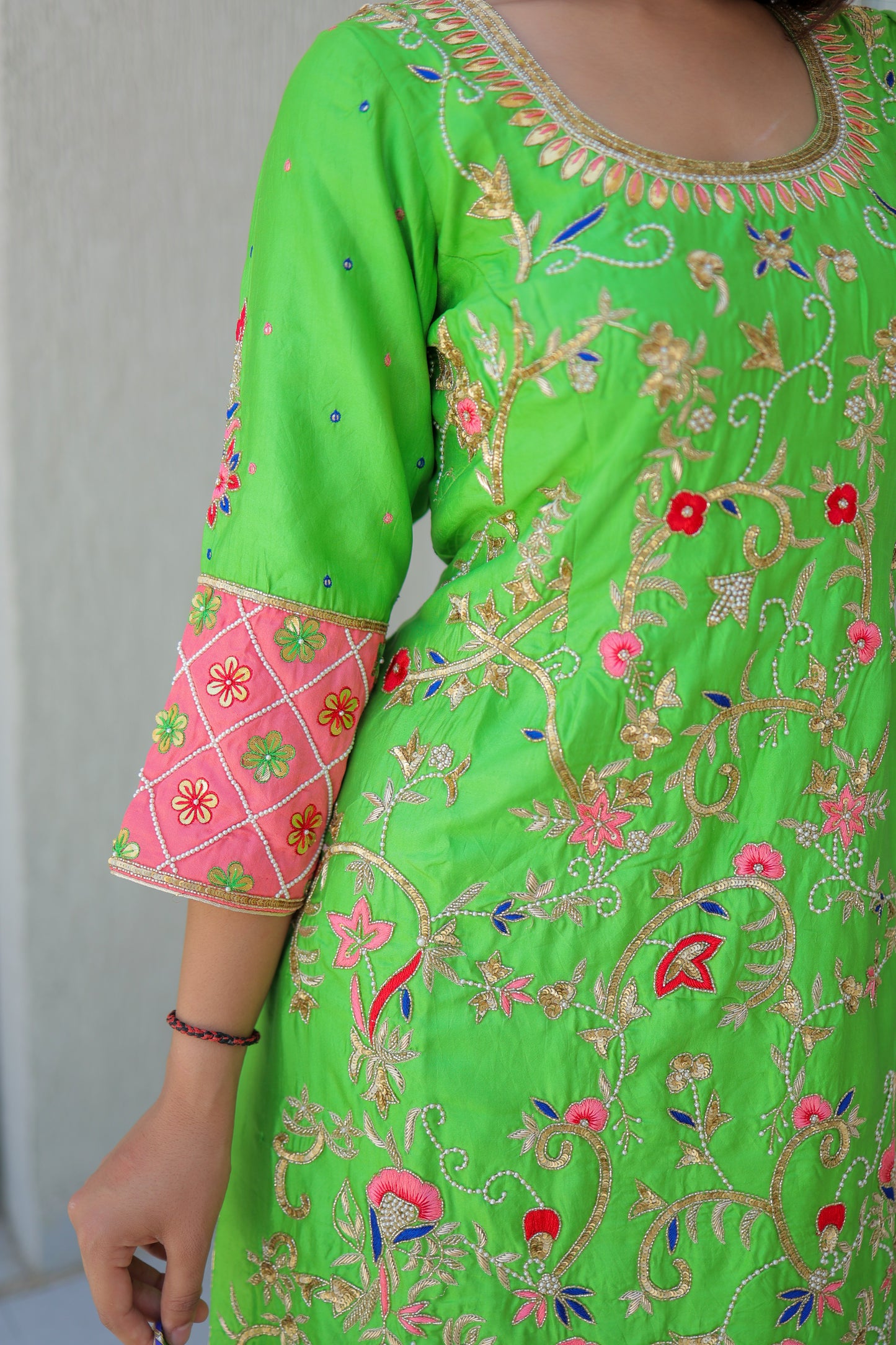 Neon Green Patiala Suit