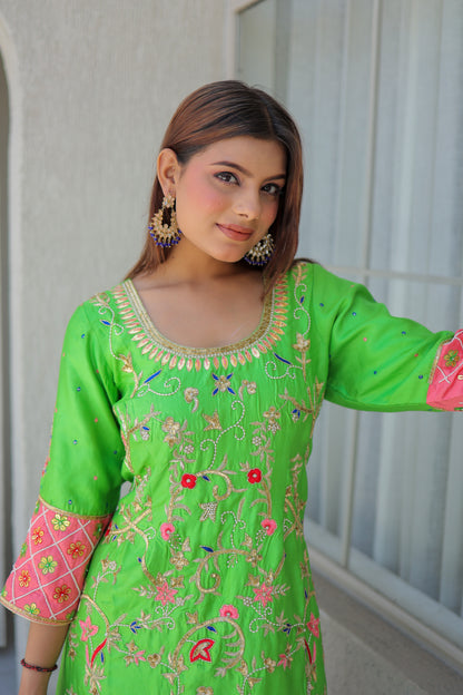 Neon Green Patiala Suit
