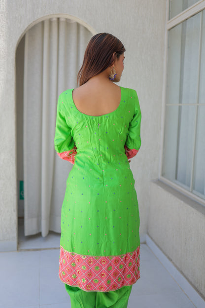 Neon Green Patiala Suit