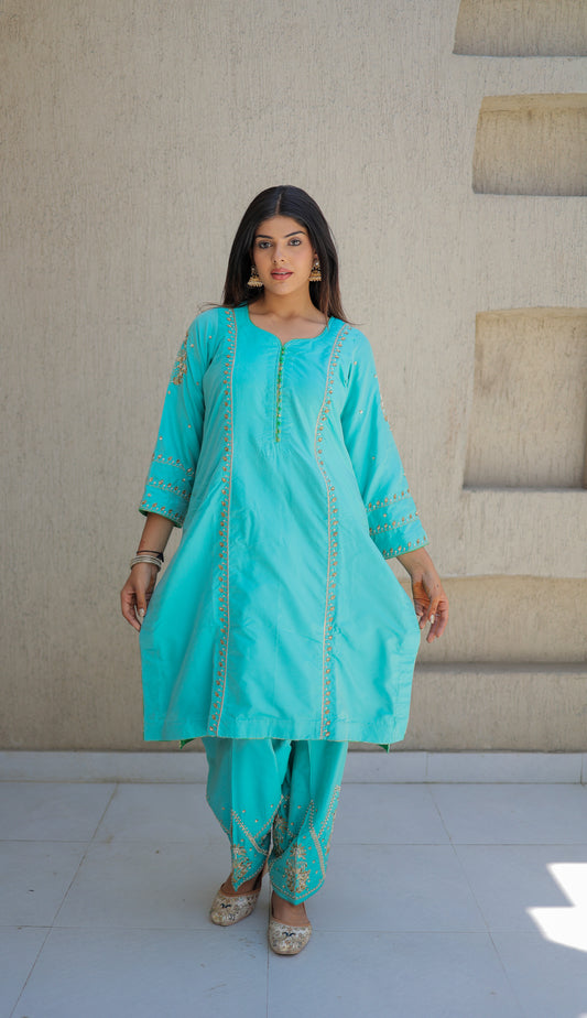 Aqua Blue Salwar Suit
