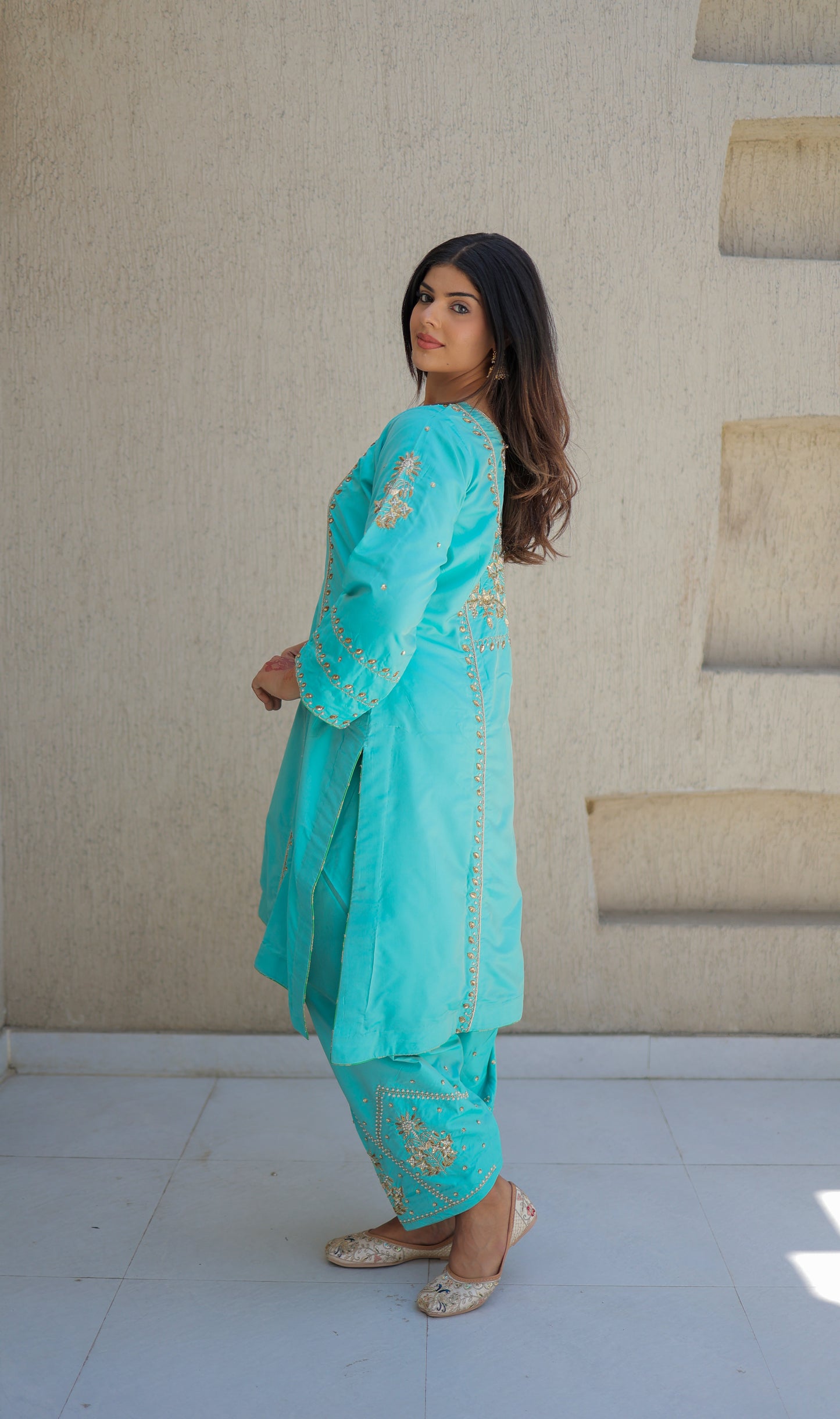 Aqua Blue Salwar Suit