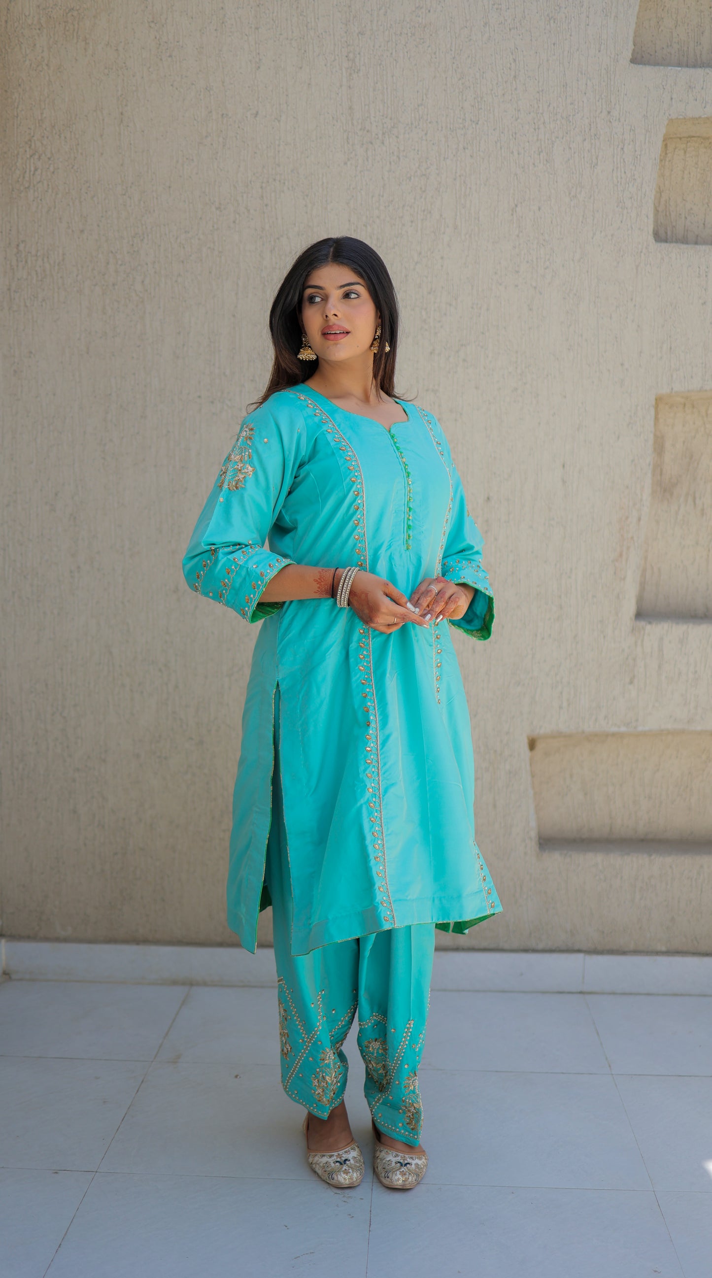 Aqua Blue Salwar Suit
