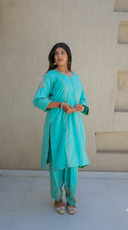 Aqua Blue Salwar Suit
