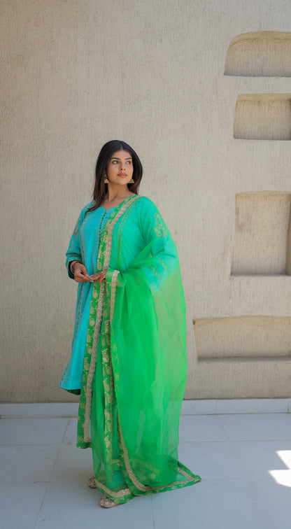 Aqua Blue Salwar Suit