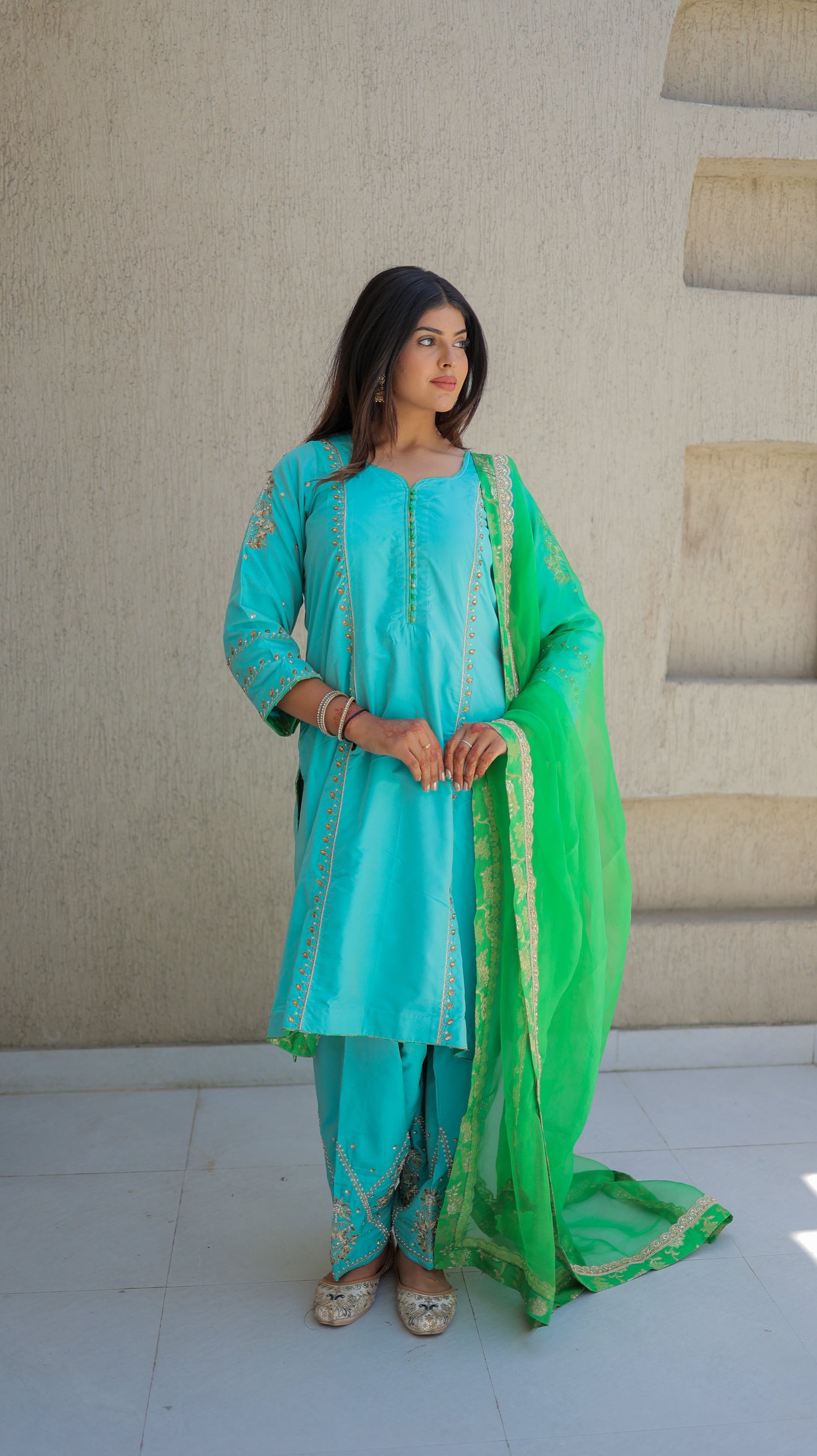 Aqua Blue Salwar Suit