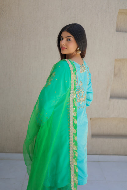 Aqua Blue Salwar Suit