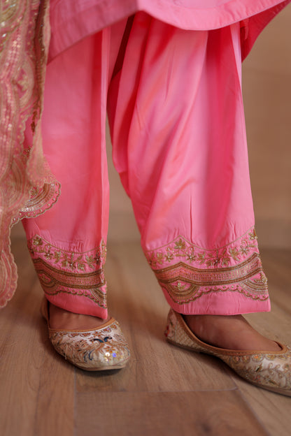 Rose Pink Patiala Set