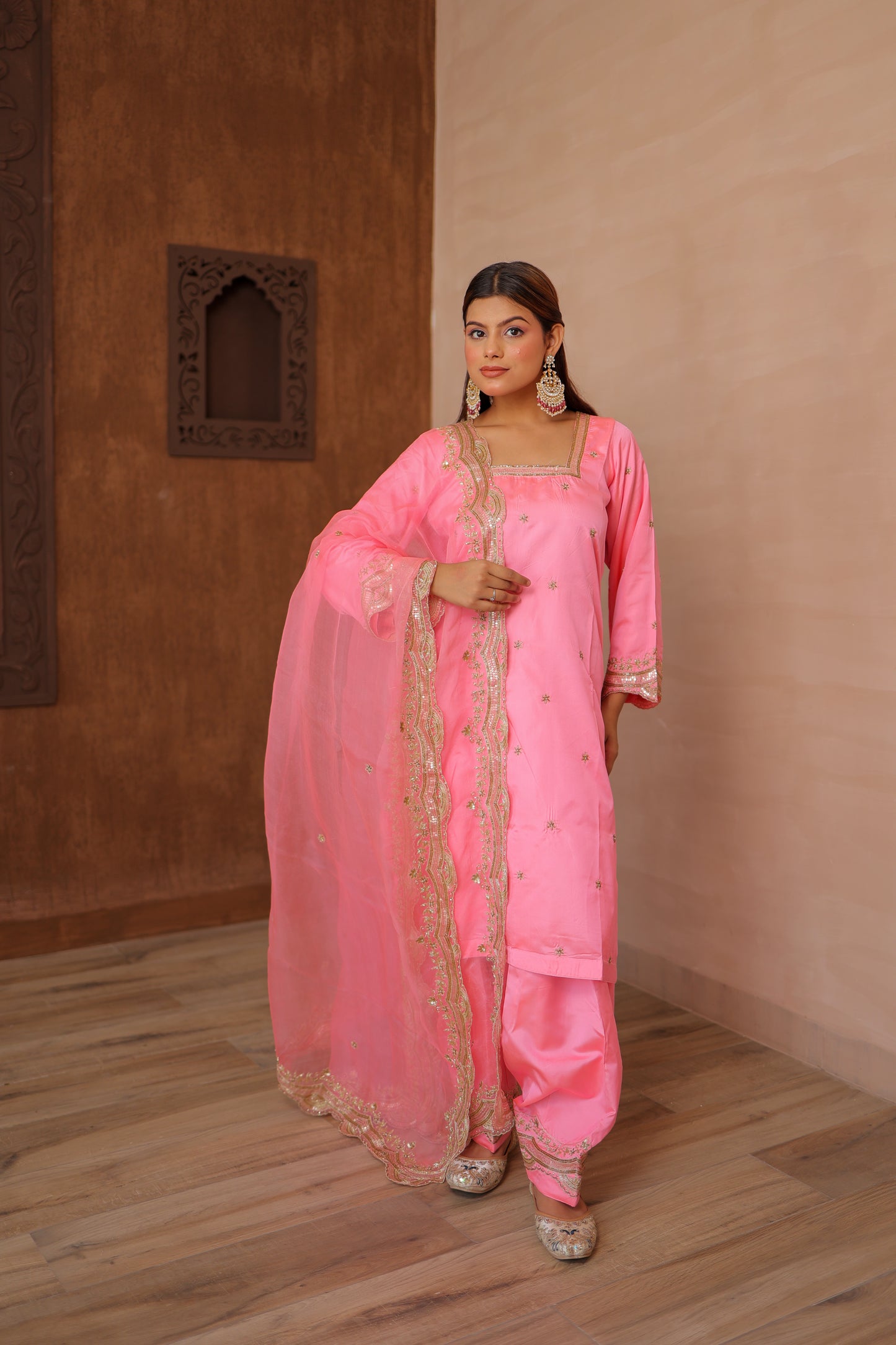 Rose Pink Patiala Set