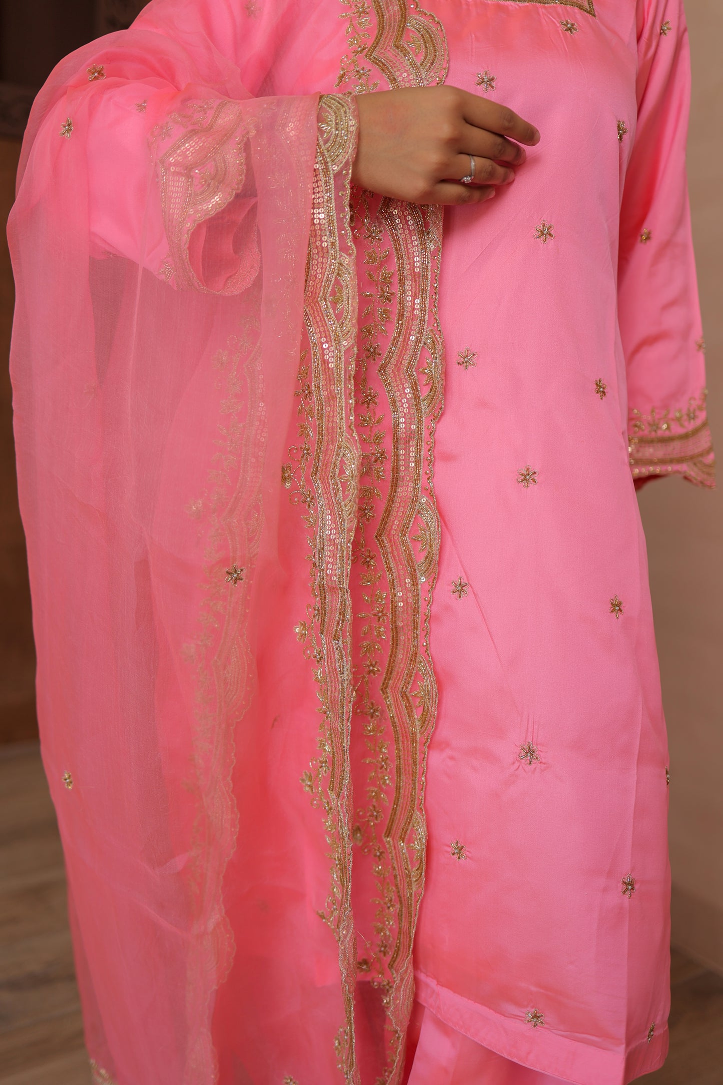 Rose Pink Patiala Set